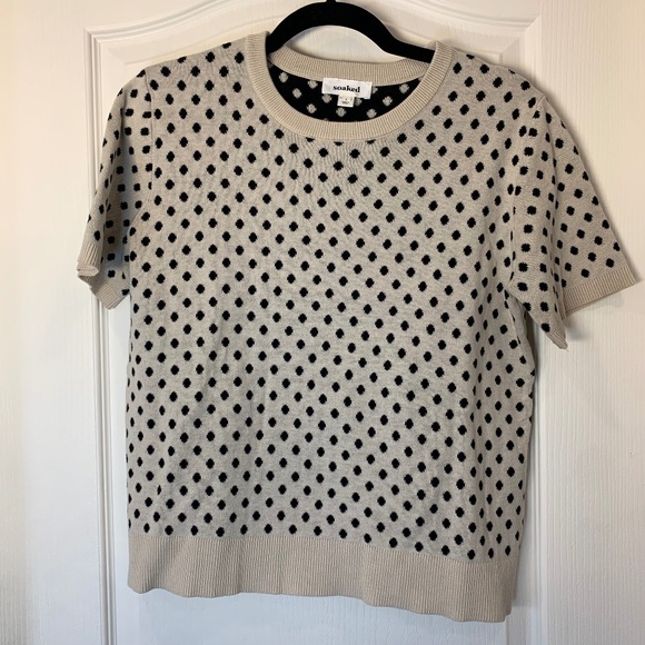 Soaked Polka Dot Knit Top – Short Sleeve Sweater (Women’s) Minimalstyle - Picture 1 of 6